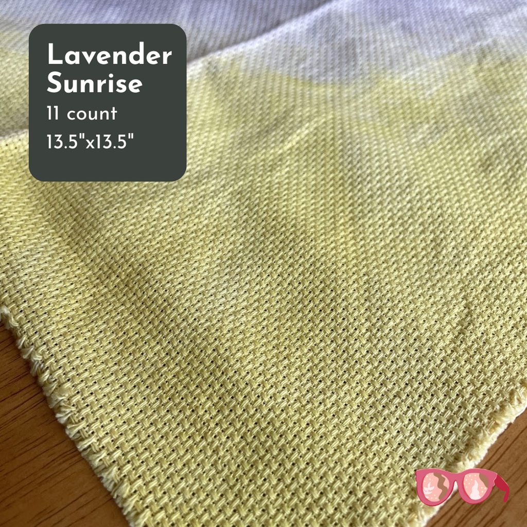 Lavender Sunrise 11 Count Soft Turkish Aida Cloth – Naturally Dyed - 13.5"