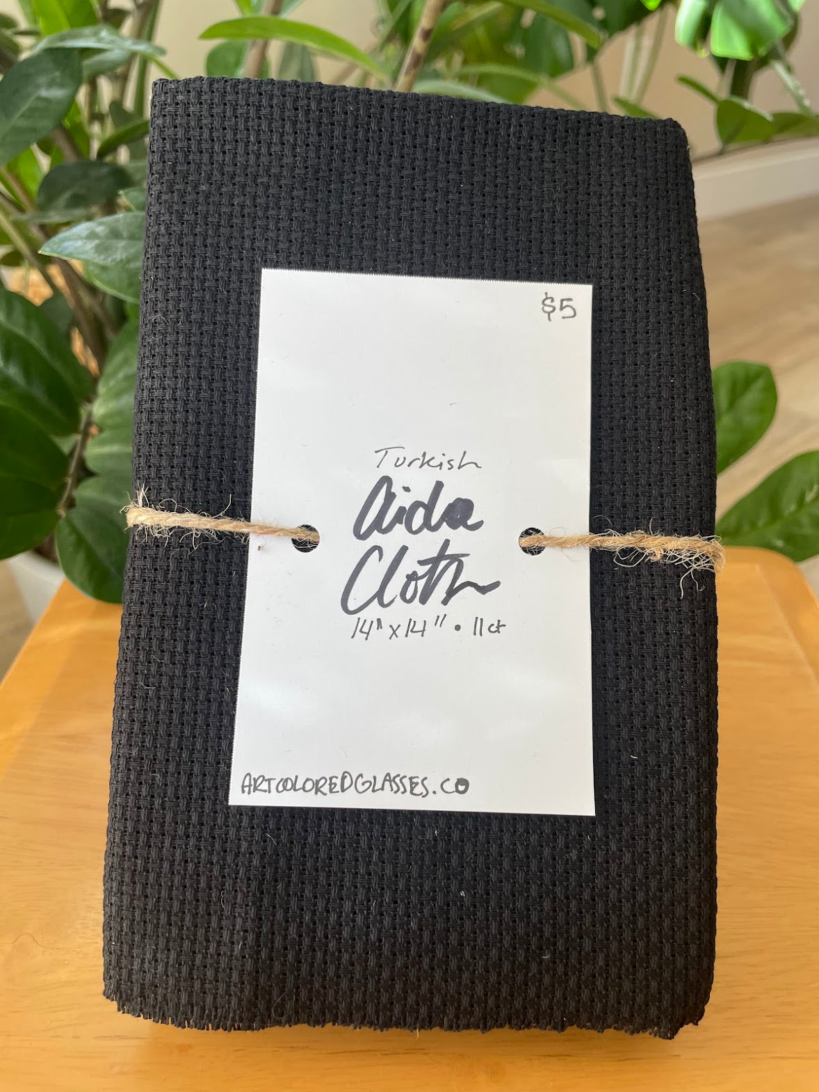 Black 14" x 14" Soft Turkish Aida Cloth (11 Count)