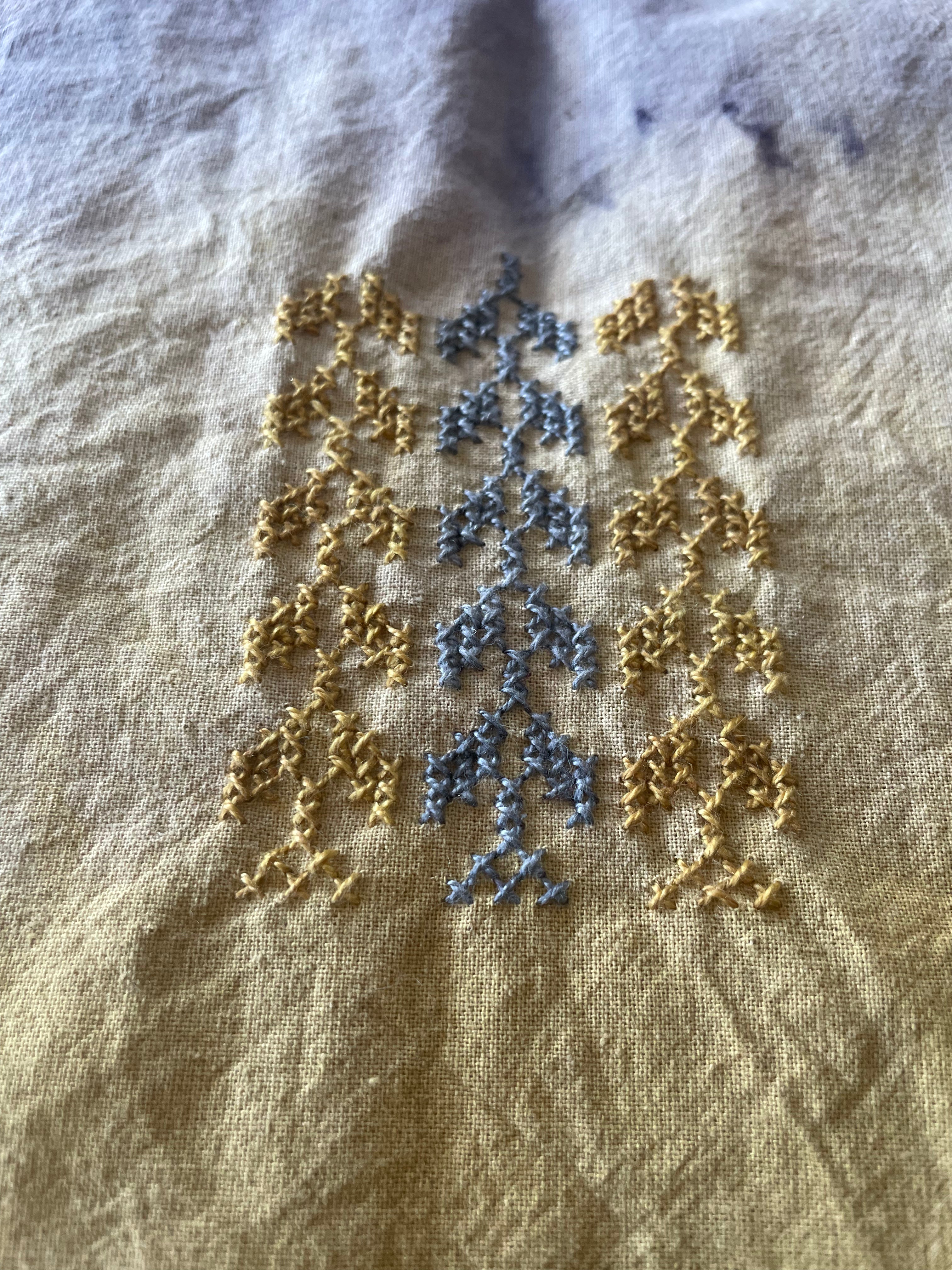 Naturally-Dyed Tatreez Tote Bag