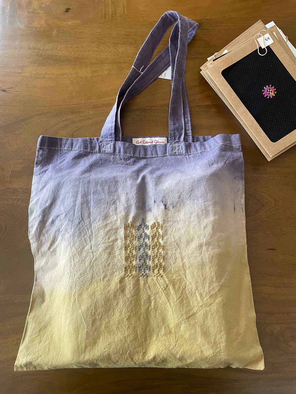 Naturally-Dyed Tatreez Tote Bag