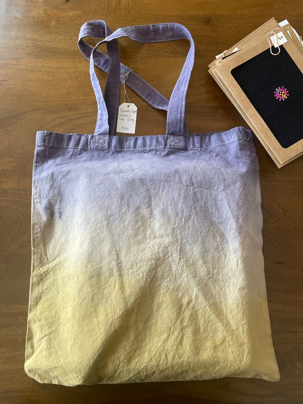 Naturally-Dyed Tatreez Tote Bag