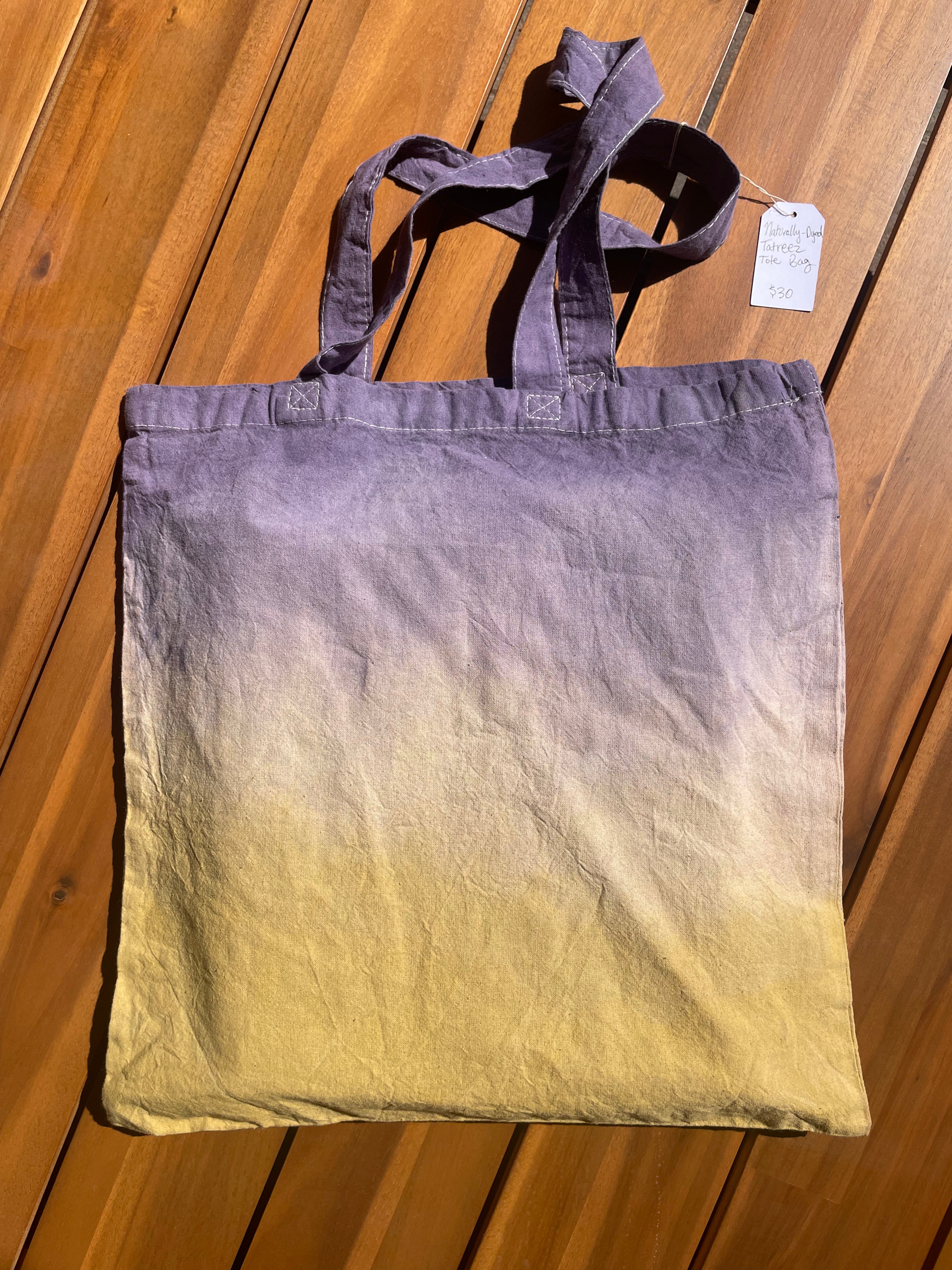 Naturally-Dyed Tatreez Tote Bag