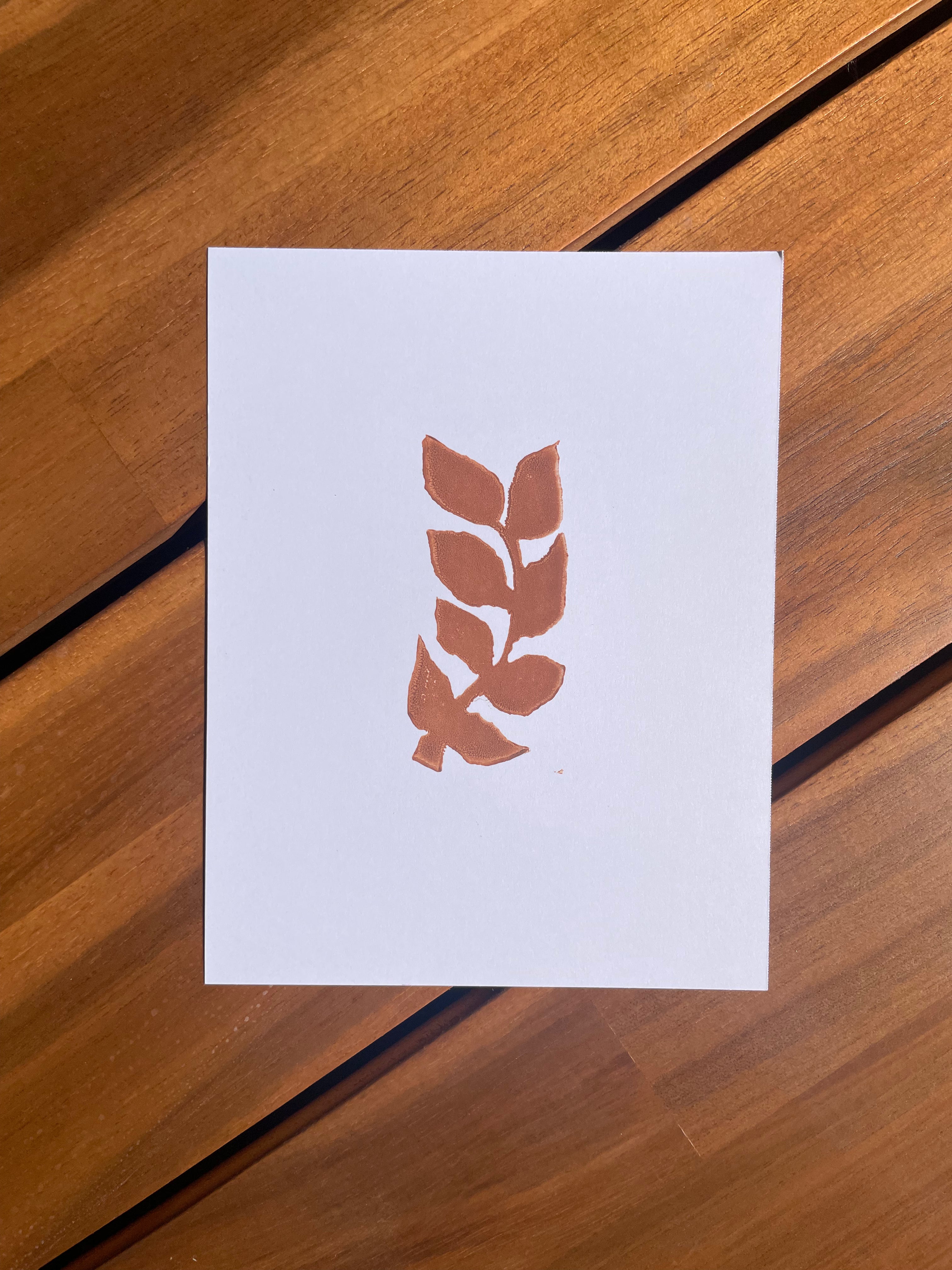 Leafy Branch Block Print