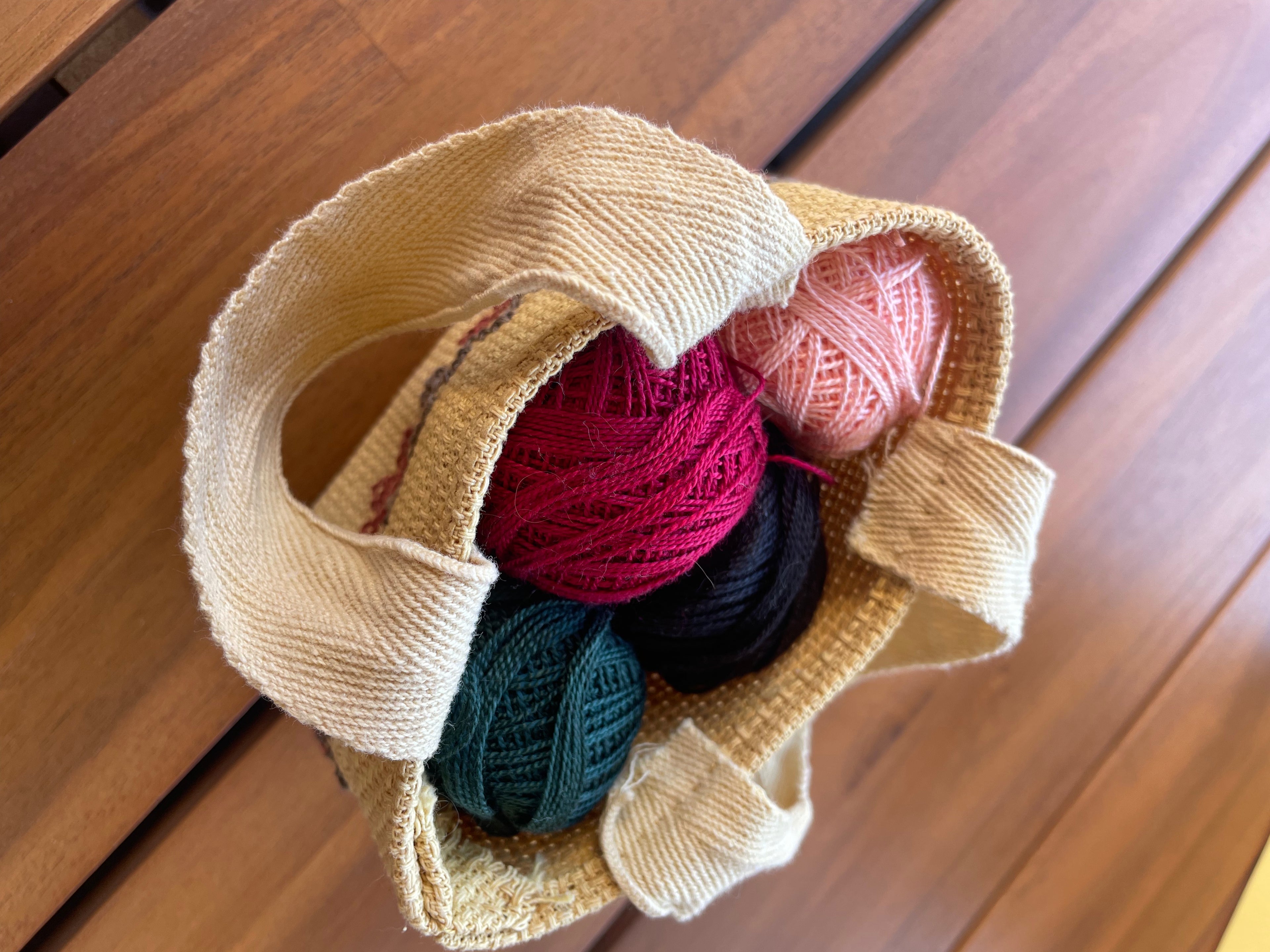 Mini Naturally-Dyed Yellow Tatreez Tote Bag